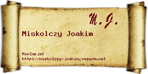 Miskolczy Joakim névjegykártya